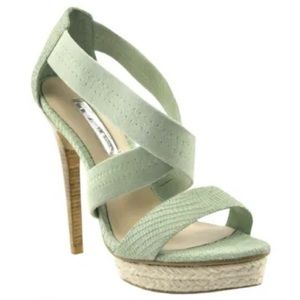 H by Halston mint green heels sandals 8M